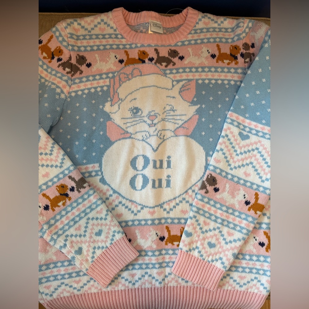 Disney Blue and Pink Cat Sweater